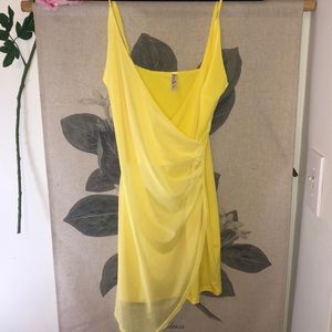 Lucy in the Sky yellow wrap dress